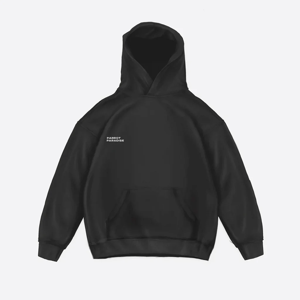 DROP SHOULDER PARADISE HOODIE - BLACK - Image 3