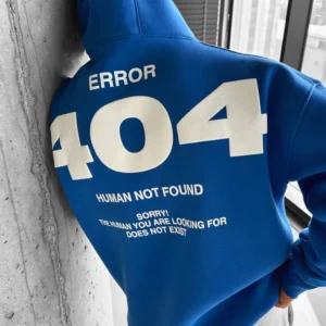 ERROR 404 DROP SHOULDER HOODIE - BLUE