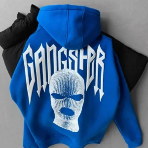 DROP SHOULDER GANGSTER HOODIE - BLUE