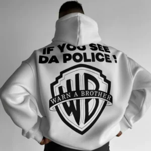 WB DROP SHOULDER HOODIE - WHITE