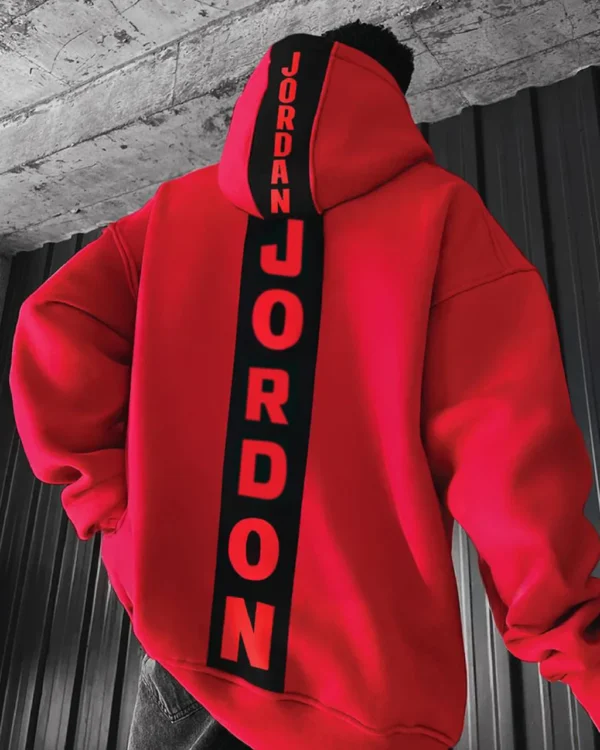 BASKET BALL PRINTED HOODIE - RED