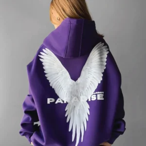 DROP SHOULDER PARADISE HOODIE - PURPLE