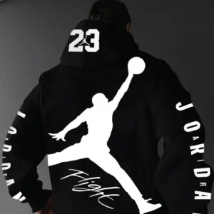 BASKET BALL PRINTED HOODIE - BLACK