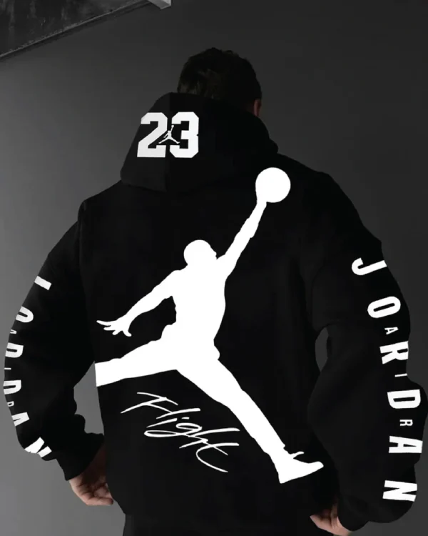 BASKET BALL PRINTED HOODIE - BLACK