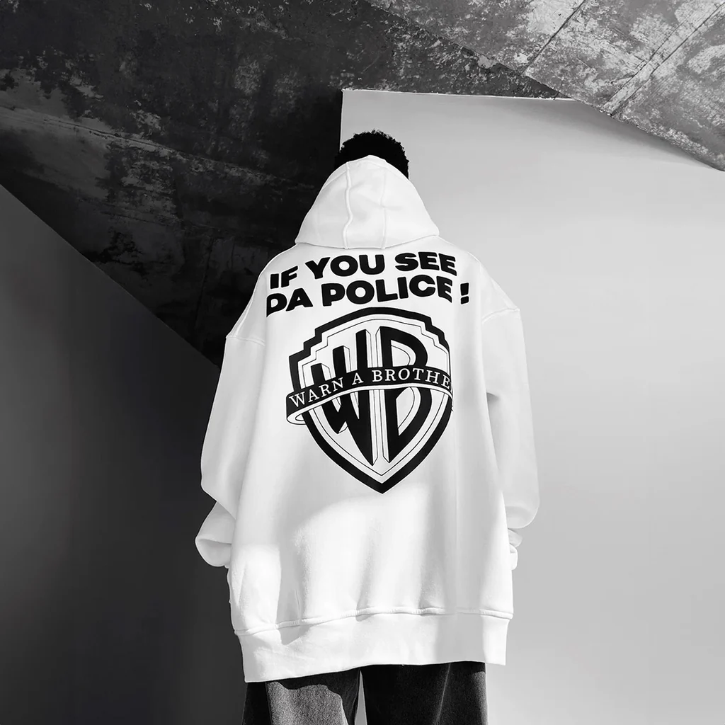 WB DROP SHOULDER HOODIE - WHITE - Image 2